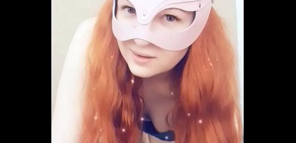  HORNY GINGER GRINDING AGAINST A PILLOW ON SNAPCHAT!!